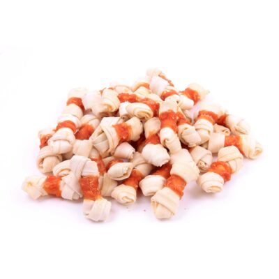 Przysmak NEKKO Kość wiązana wapienna owinięta kurczakiem 7cm 500g