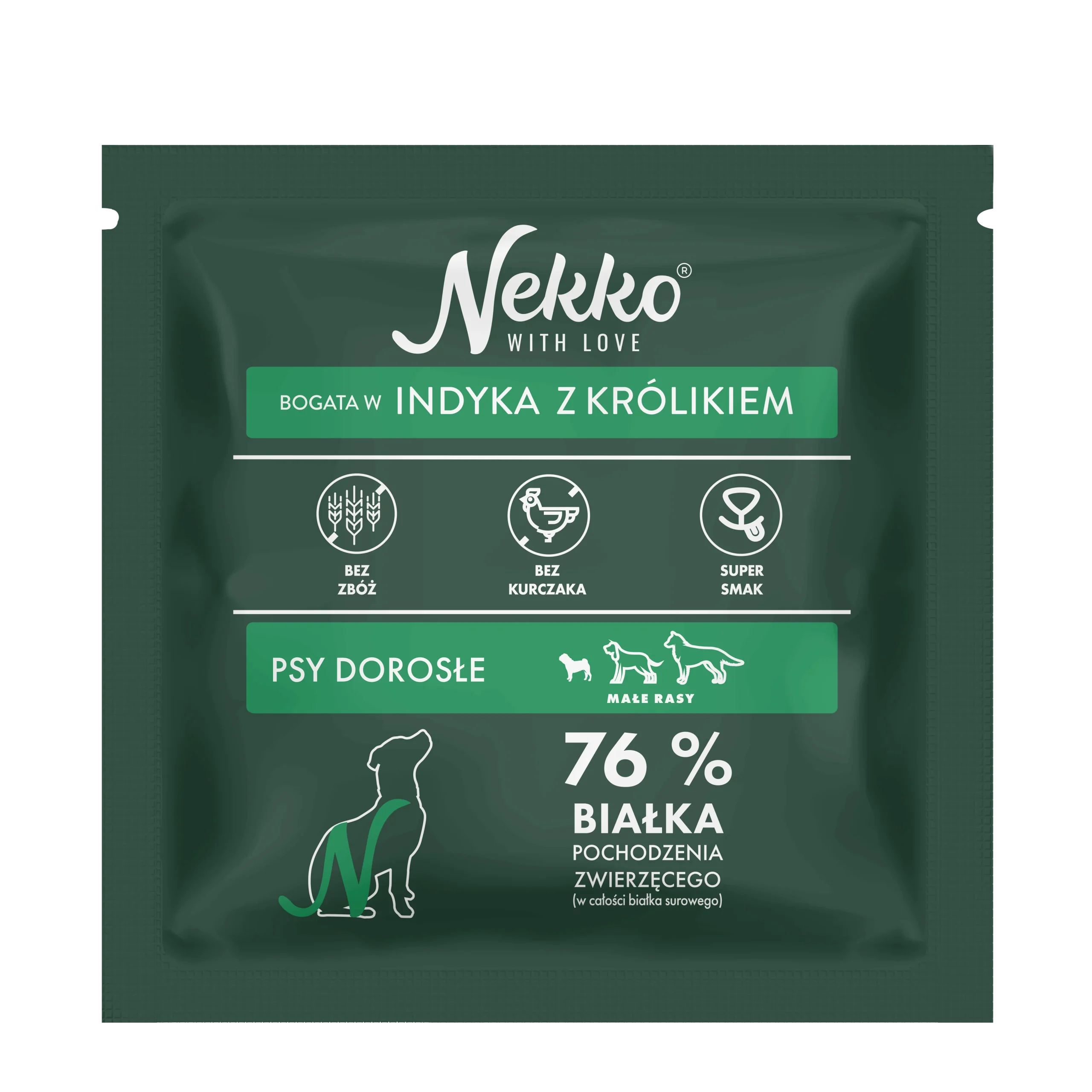 NEKKO karma sucha bezzbożowa psy dorosłe małe rasy bogata w indyka z królikiem