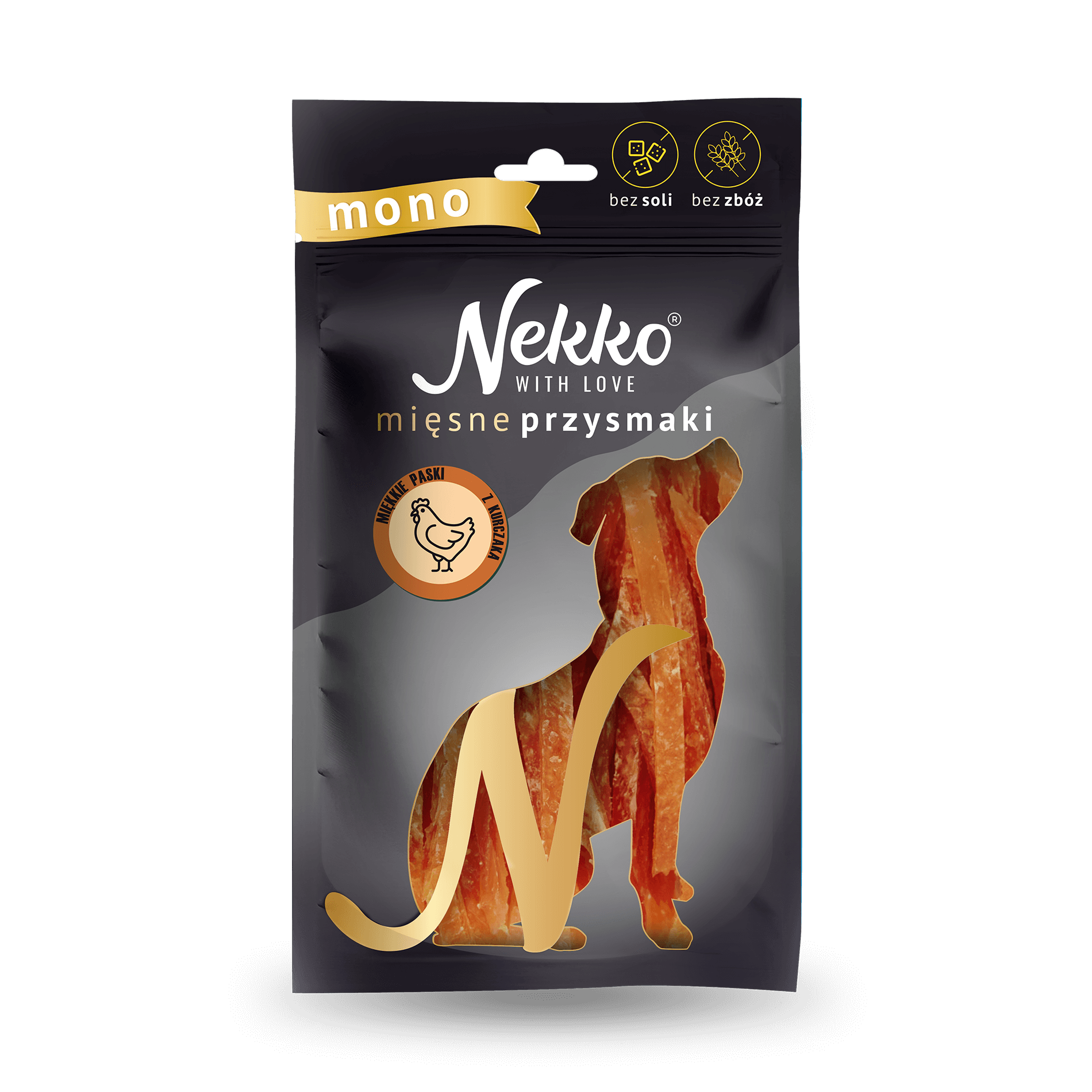 NEKKO Przysmak dla psa MONO – Paski miękkie z kurczaka 80g
