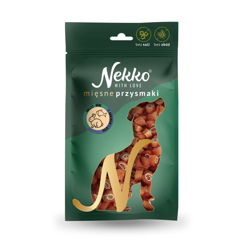 NEKKO Przysmak dla psa – Rollsy MINI królik/ryba 80g