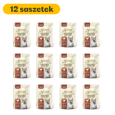 NEKKO DAILY ADULT z wątróbką z kurczaka w sosie, saszetka 85g (12 szt.)
