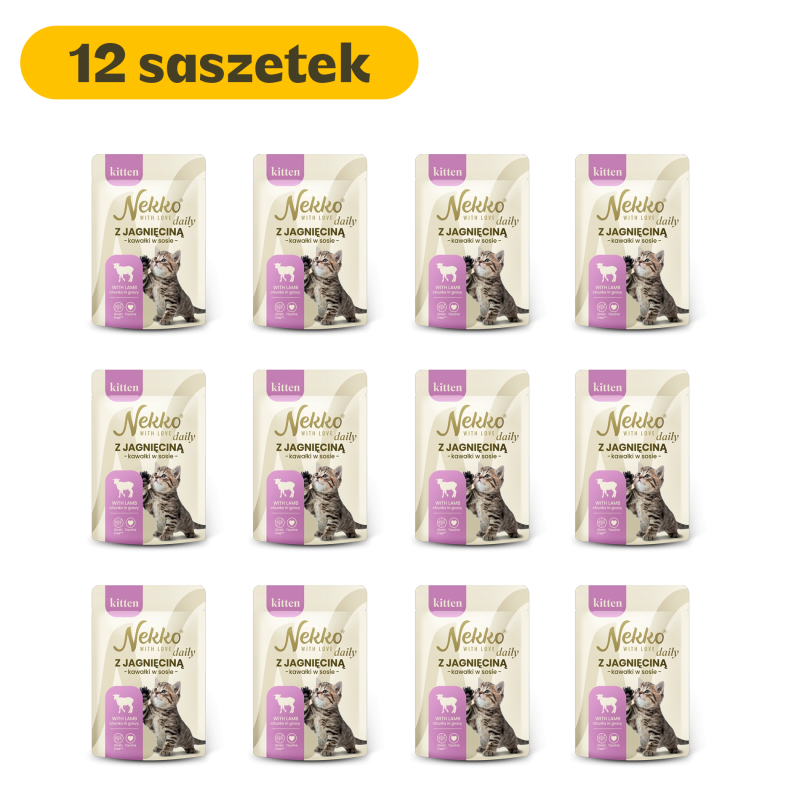 NEKKO DAILY KITTEN z jagnięciną w sosie saszetka 85g (12 szt.)