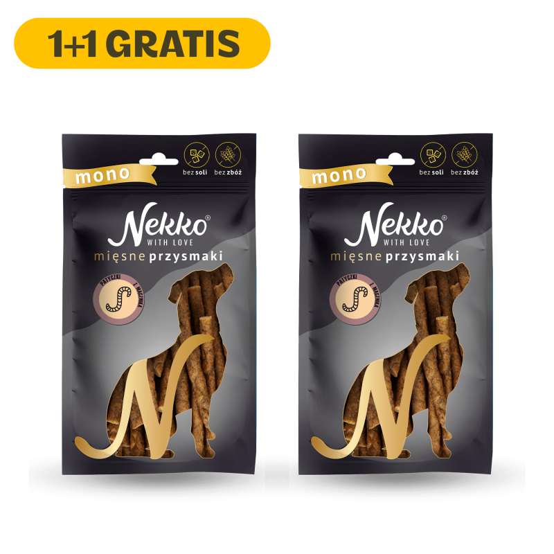 NEKKO Przysmak dla psa MONO – Patyczki z mącznika 80g (1+1 GRATIS)