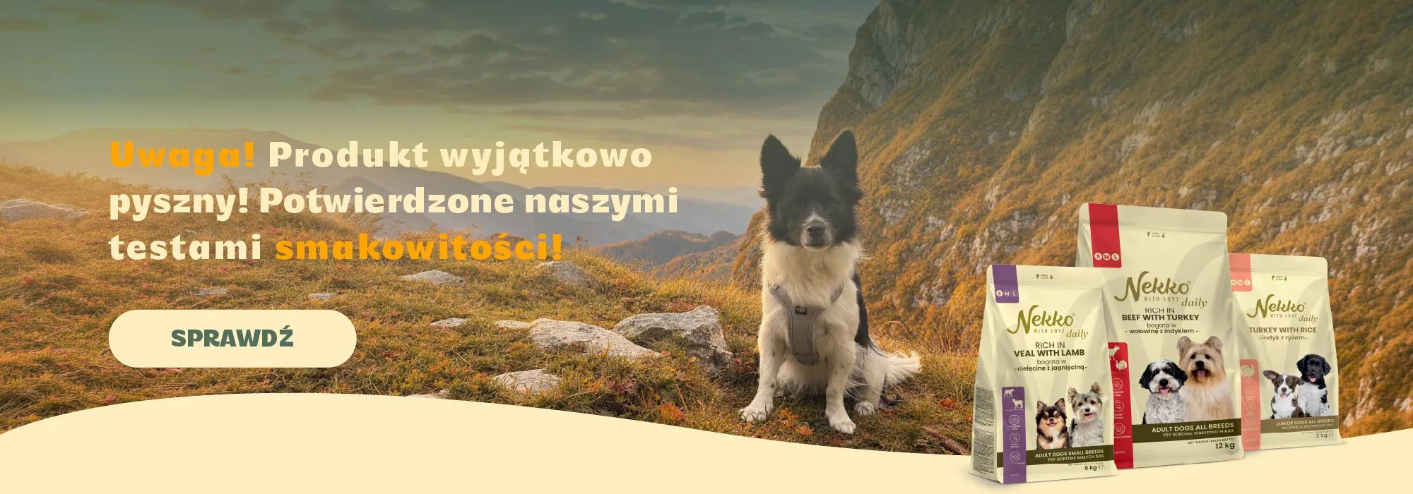 Nekko Daily karma sucha dla psa, wyjątkowo smaczna, potwierdzone testami smakowitości