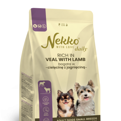 NEKKO DAILY karma sucha - dorosły, małe rasy | cielęcina z jagnięciną