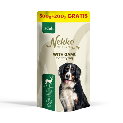 NEKKO DAILY ADULT z dziczyzną – saszetka 500g + 200g GRATIS