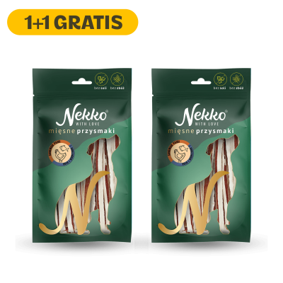 NEKKO Przysmak dla psa – Sandwich Paski kurczaka z rybą (1+1 GRATIS)