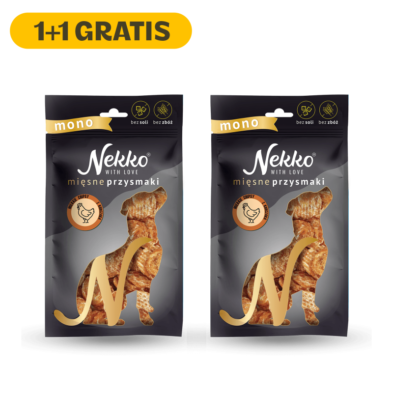 NEKKO Przysmak dla psa MONO – Chipsy z kurczaka miękkie 80g (1+1 GRATIS)