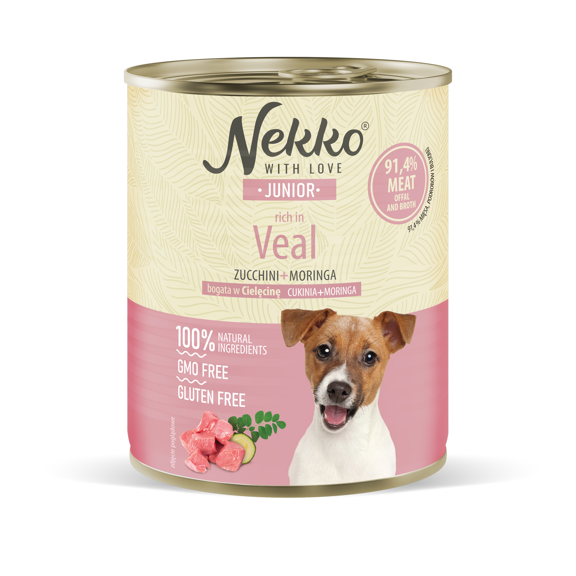 NEKKO puszka pies JUNIOR bogata w cielęcinę, cukinia + moringa