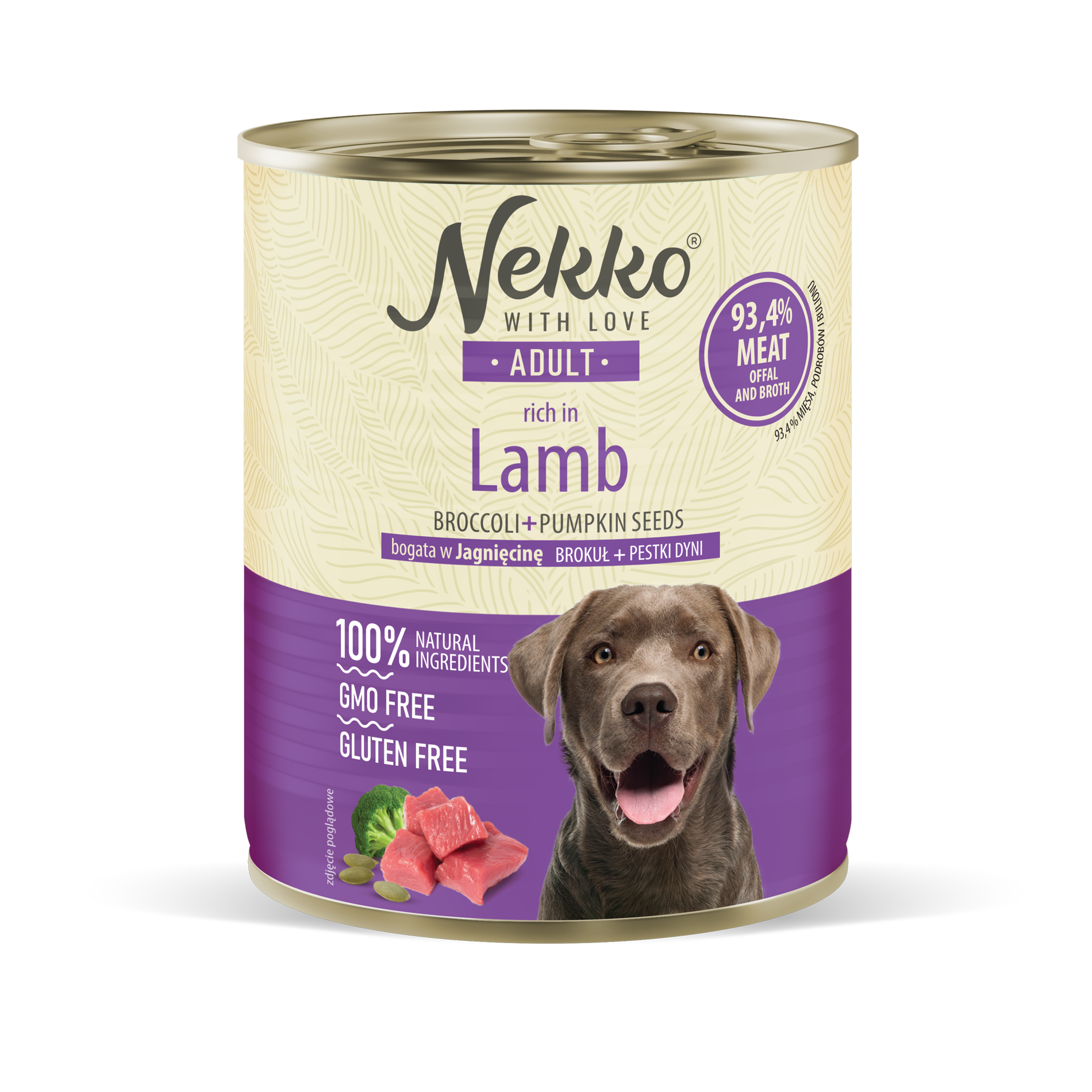 NEKKO puszka pies ADULT bogata w jagnięcinę, brokuł + pestki dyni