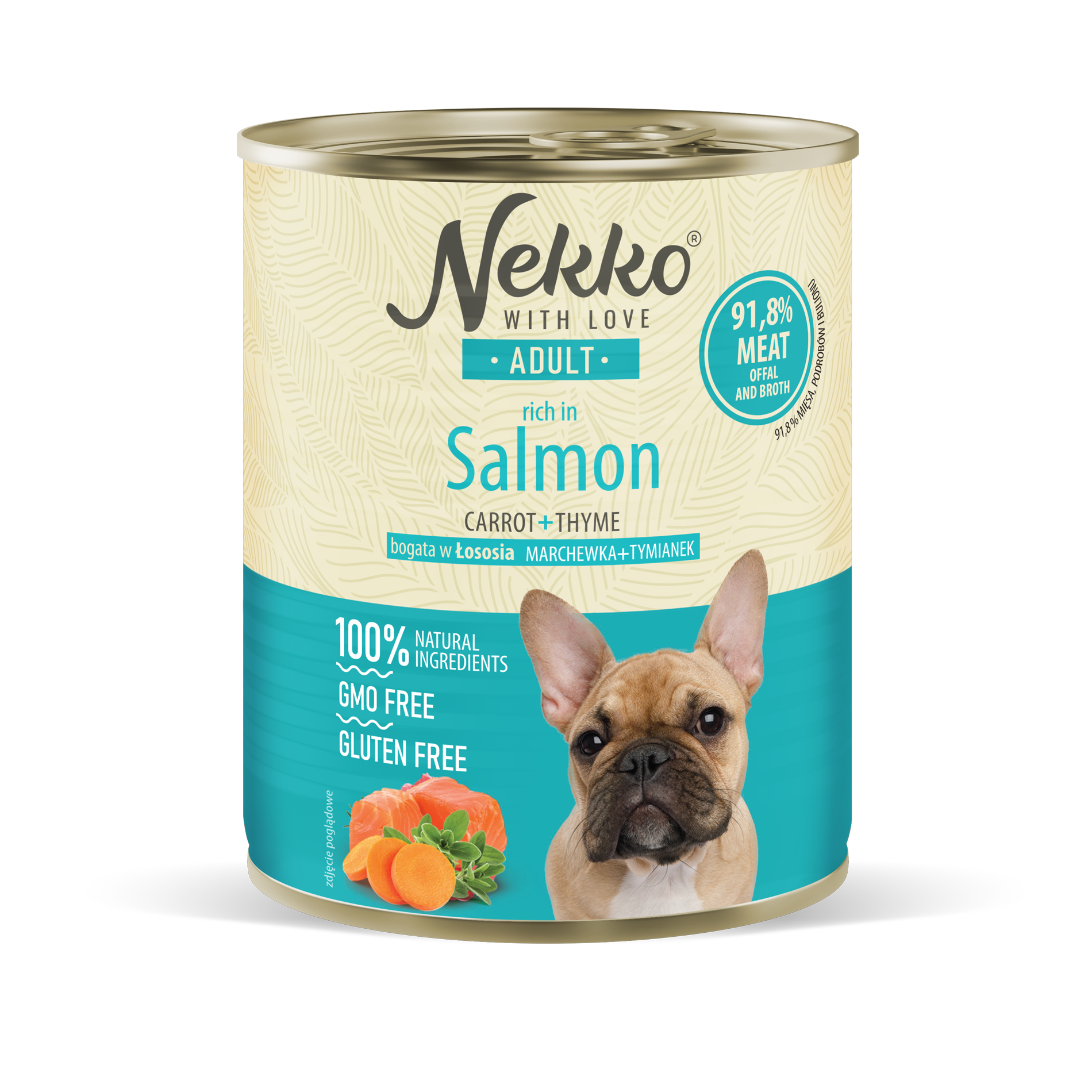 NEKKO puszka pies ADULT bogata w łososia, marchewka + tymianek