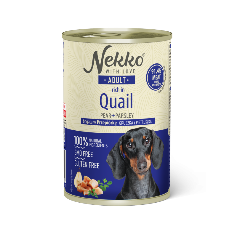 NEKKO puszka pies ADULT bogata w przepiórkę, gruszka + pietruszka