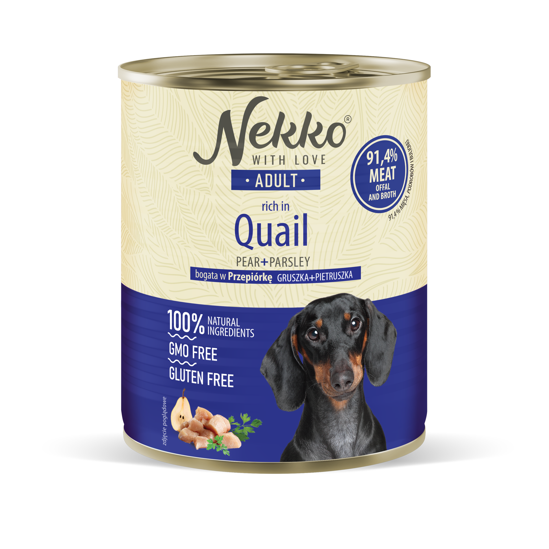 NEKKO puszka pies ADULT bogata w przepiórkę, gruszka + pietruszka