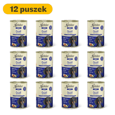 NEKKO puszka pies ADULT bogata w przepiórkę, gruszka + pietruszka – 400g (12 szt.)