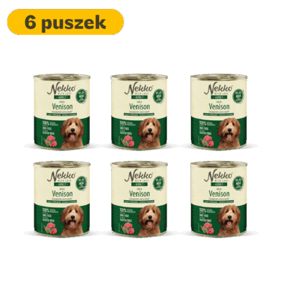 NEKKO puszka pies ADULT bogata w dziczyznę, rozmaryn + żurawina – 800g (6 szt.)