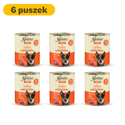 NEKKO puszka pies ADULT bogata w indyka, burak + ostropest – 800g (6 szt.)