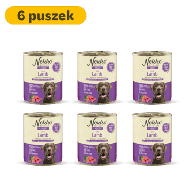 NEKKO puszka pies ADULT bogata w jagnięcinę, brokuł + pestki dyni – 800g (6 szt.)
