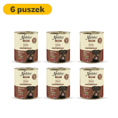 NEKKO puszka pies ADULT bogata w jelenia, jagody + pokrzywa – 800g (6 szt.)