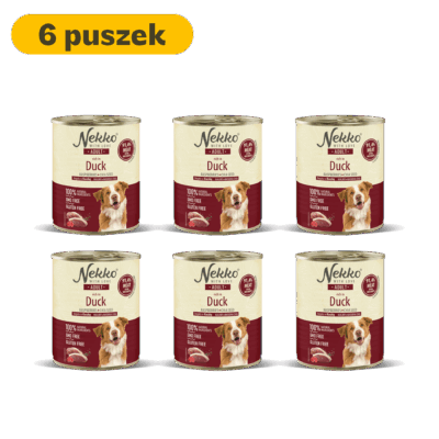 NEKKO puszka pies ADULT bogata w kaczkę, maliny + nasiona chia – 800g (6 szt.)