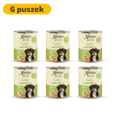 NEKKO puszka pies JUNIOR bogata w królika, jabłko + rumianek – 800g (6 szt.)