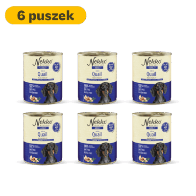 NEKKO puszka pies ADULT bogata w przepiórkę, gruszka + pietruszka – 800g (6 szt.)