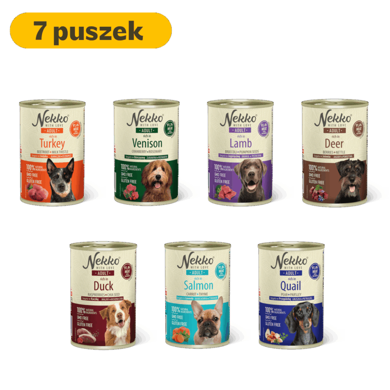 NEKKO ADULT Zestaw Degustacyjny 7 smaków puszka 400g (7 szt.)